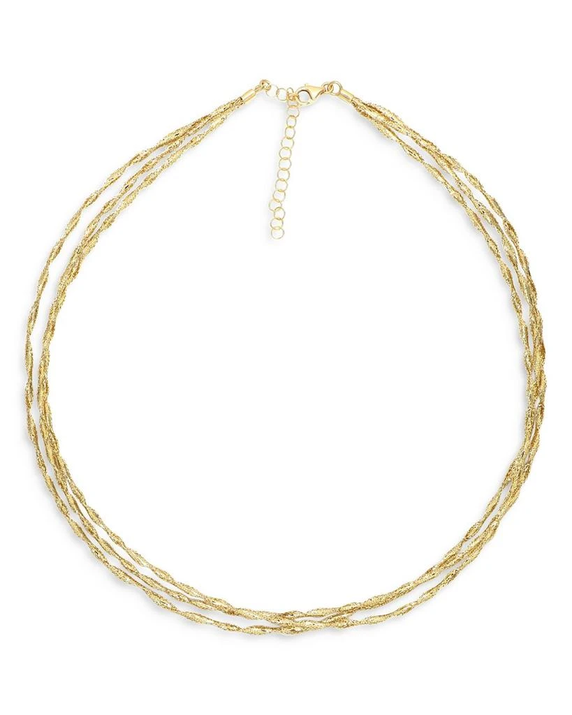 14K Yellow Gold Multi Strand Mesh Collar Necklace, 18" 商品