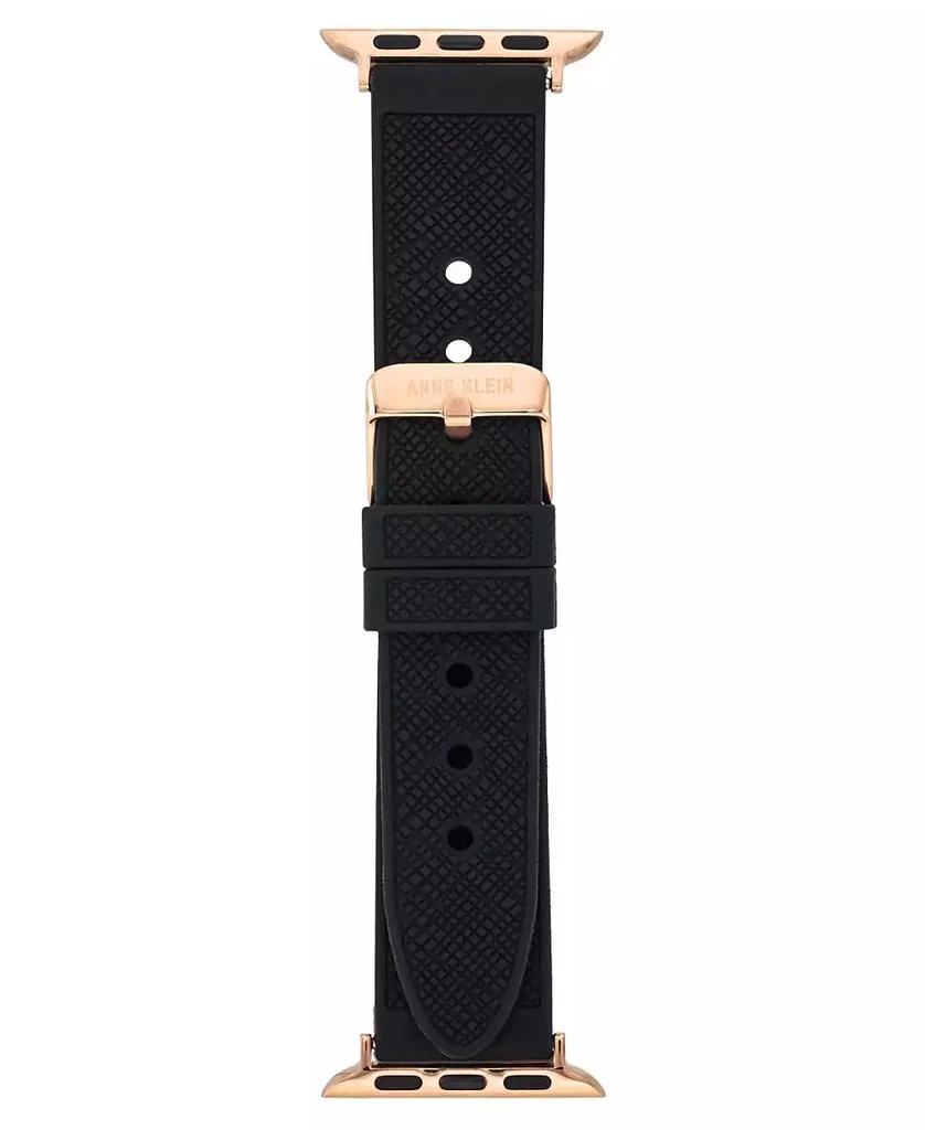 商品Anne Klein|Women's Black Textured Silicone Band Compatible with 42/44/45/Ultra/Ultra 2 Apple Watch,价格¥251,第2张图片详细描述