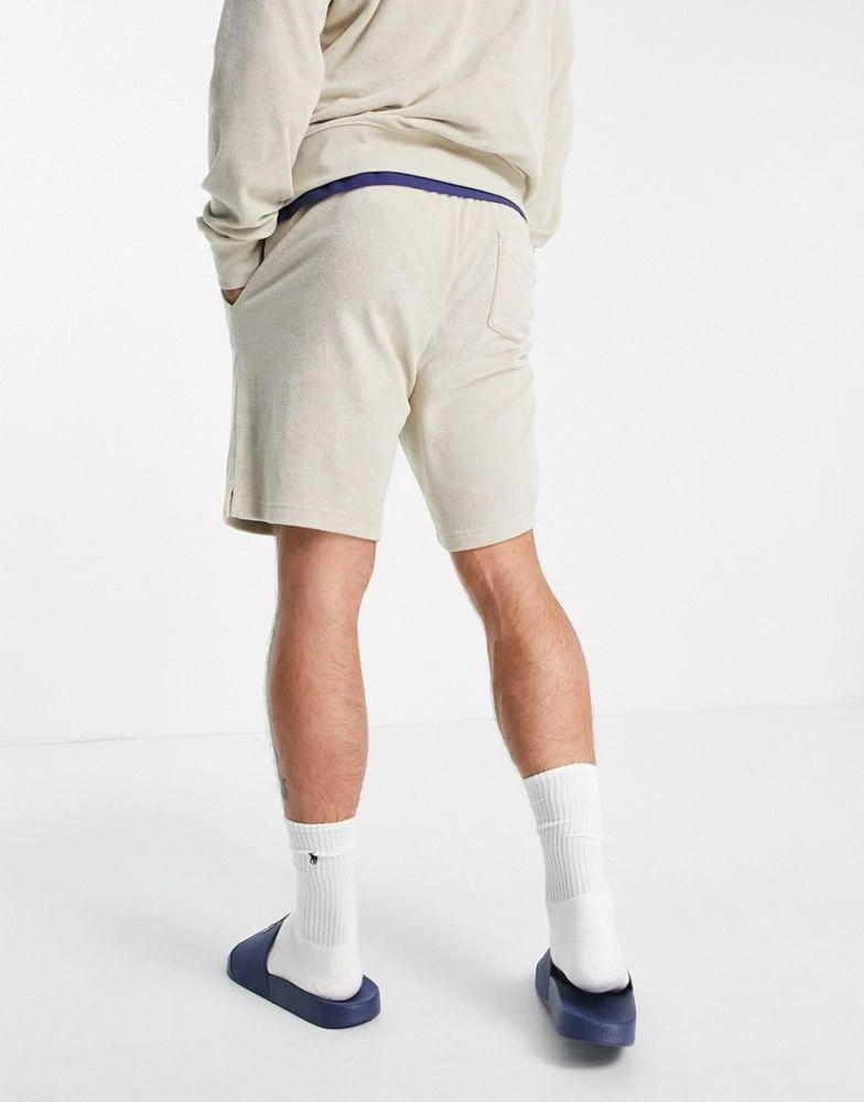商品Ralph Lauren|Polo Ralph Lauren x ASOS exclusive collab terry towelling shorts in stone with small circle logo,价格¥854,第2张图片详细描述