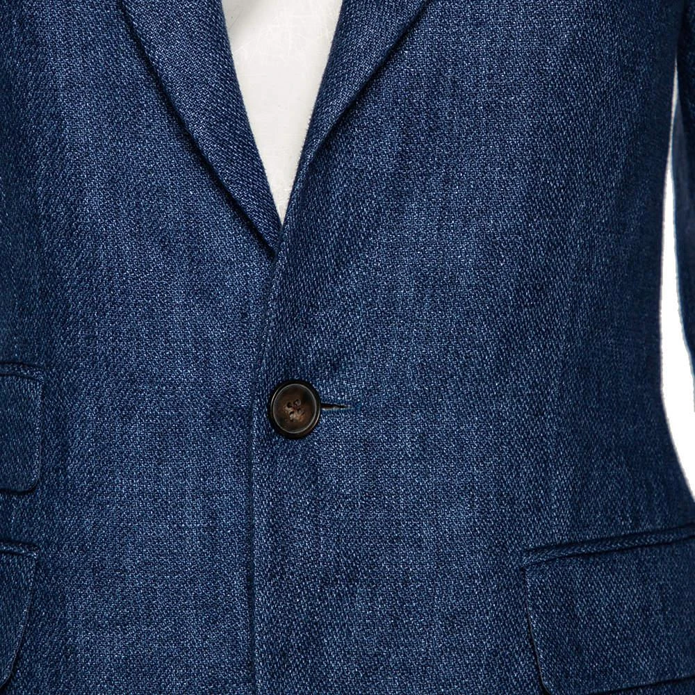 商品[二手商品] Ralph Lauren|Polo Ralph Lauren Indigo Blue Linen Button Front Blazer S,价格¥1759,第4张图片详细描述