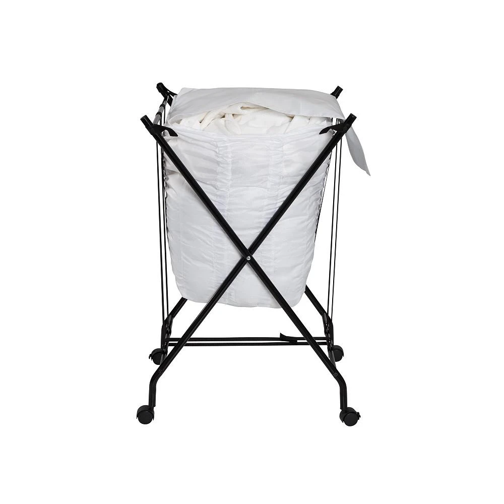 商品Honey Can Do|Single Bounce Back Hamper No Bend Laundry Basket with Wheels and Lid,价格¥796,第4张图片详细描述