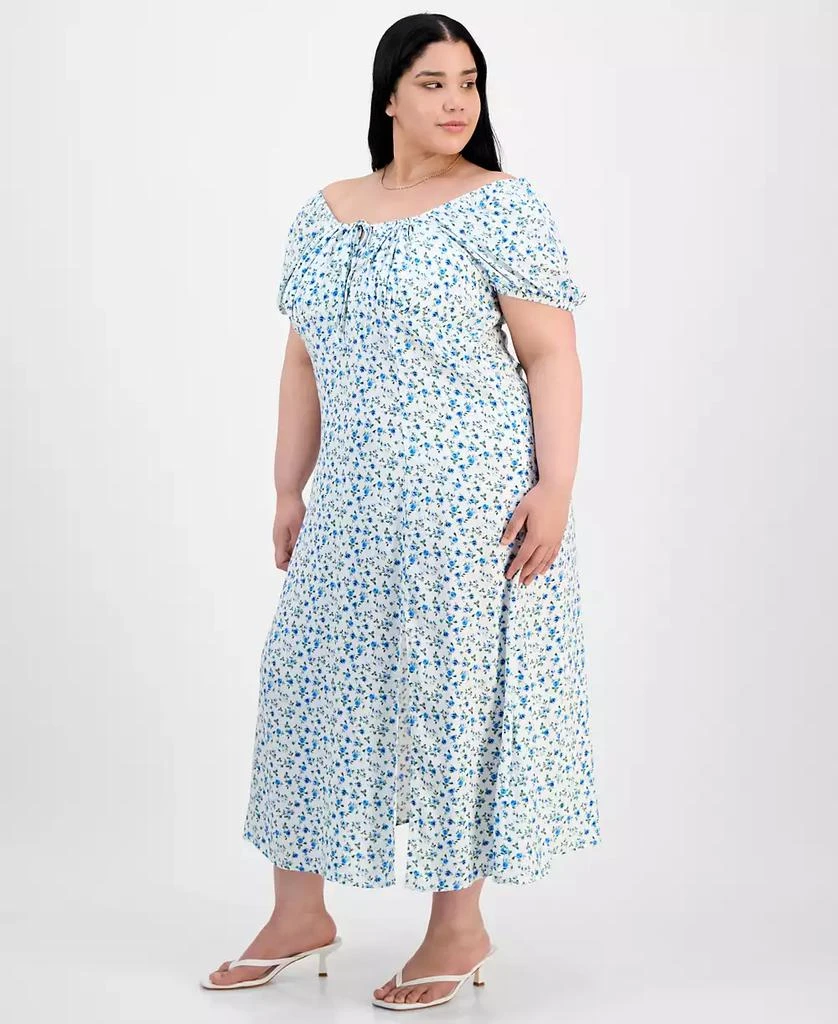 商品Absolutely Famous|Trendy Plus Size Puffed-Sleeve Dress,价格¥312,第2张图片详细描述