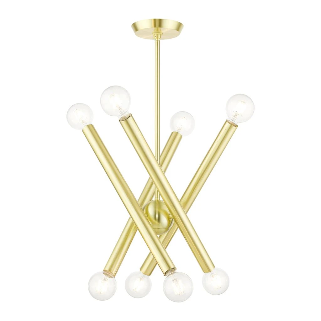 商品Livex Lighting|Eight Light Satin Brass Chandelier,价格¥2470,第5张图片详细描述
