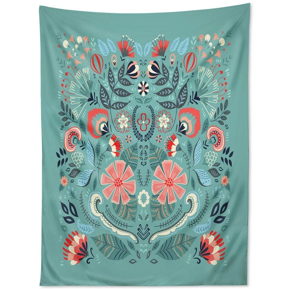 商品DENY Designs|Pimlada Phuapradit Folk Floral Blue Tapestry,价格¥538,第1张图片