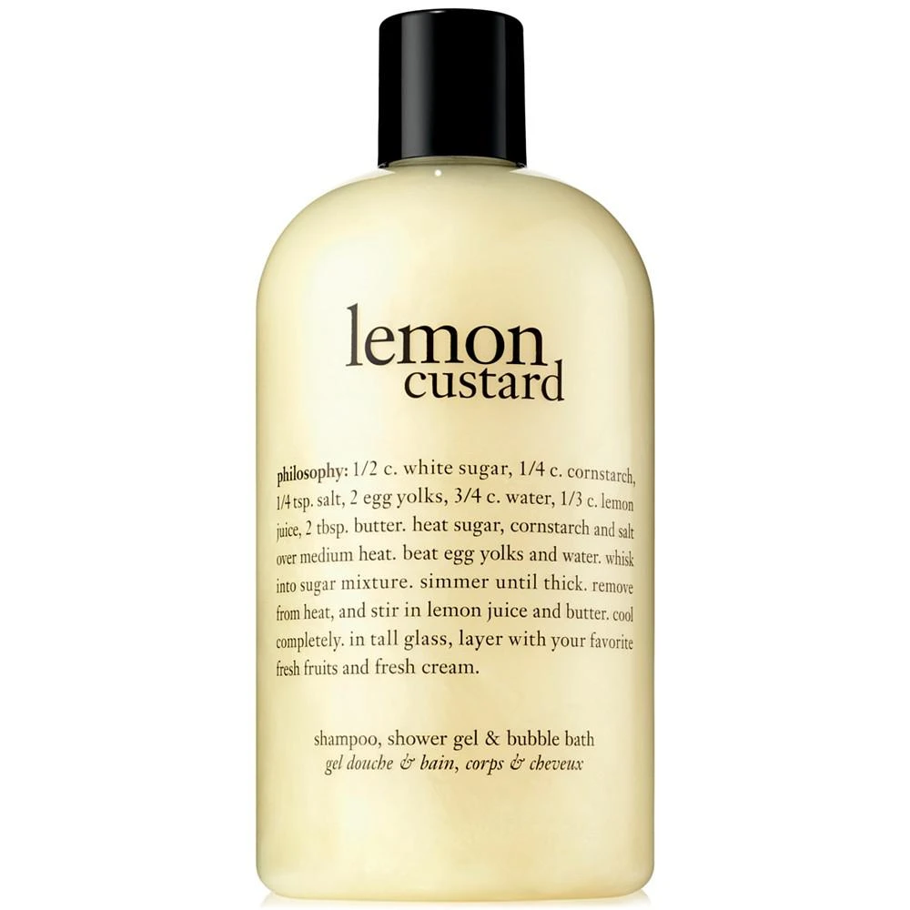 商品philosophy|lemon custard 3-in-1 shampoo, shower gel and bubble bath, 16 oz,价格¥177,第1张图片
