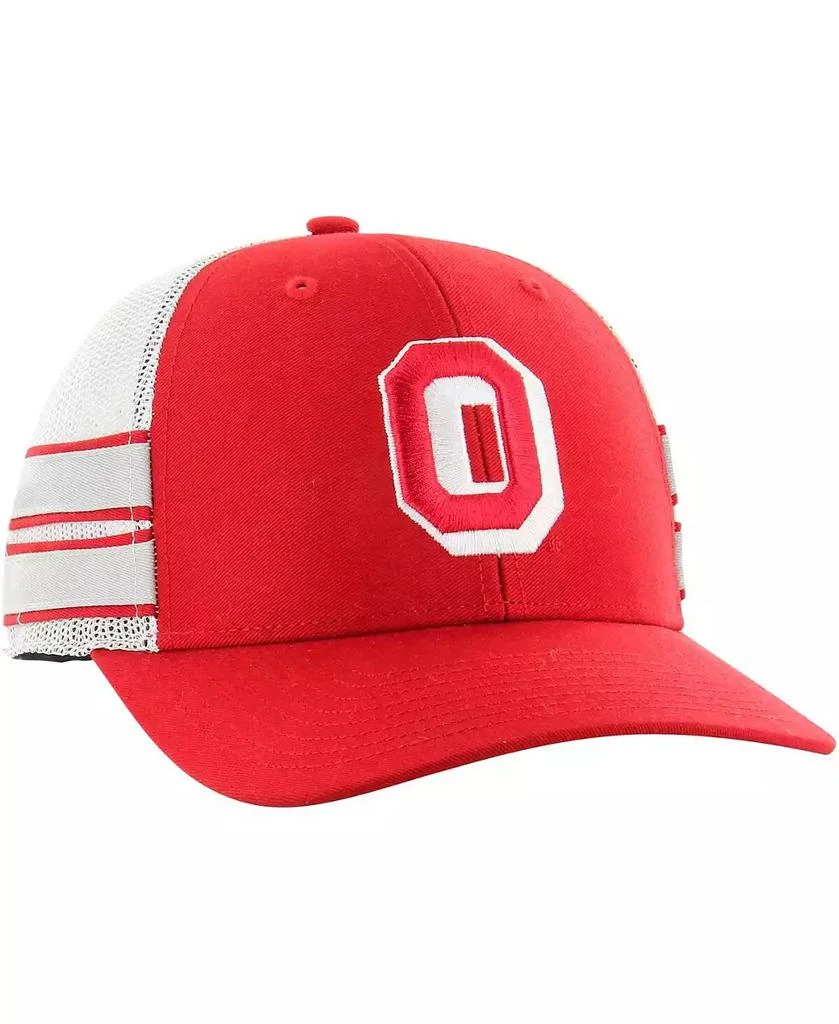 商品47 Brand|Men's Scarlet Distressed Ohio State Buckeyes Straight Eight Adjustable Trucker Hat,价格¥273,第3张图片详细描述