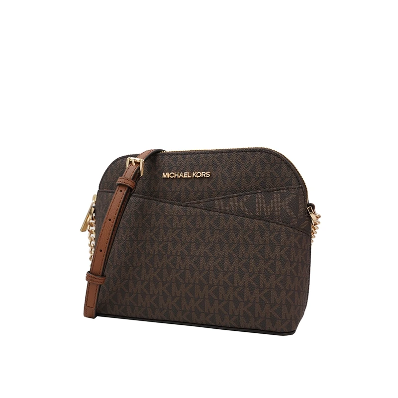 Michael Kors 奥莱款 JET SET TRAVEL中号PVC印花女士单肩斜挎贝壳包 35F1GTVC6B BROWN 商品