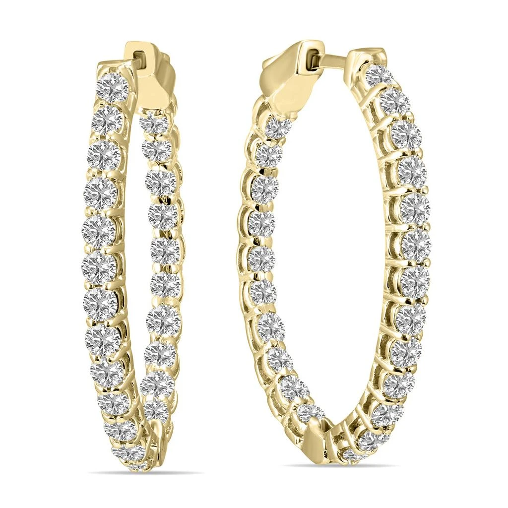 商品SSELECTS|3 Carat Tw Oval Lab Grown Diamond Hoop Earrings In 14k Yellow Gold,价格¥20619,第1张图片