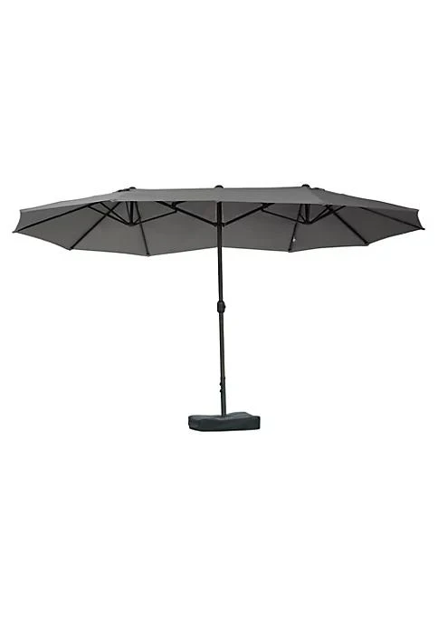 商品belk|15 Steel Rectangular Outdoor Double Sided Market Patio Umbrella With Uv Sun Protection And Easy Crank Dark Gray,价格¥1552,第1张图片
