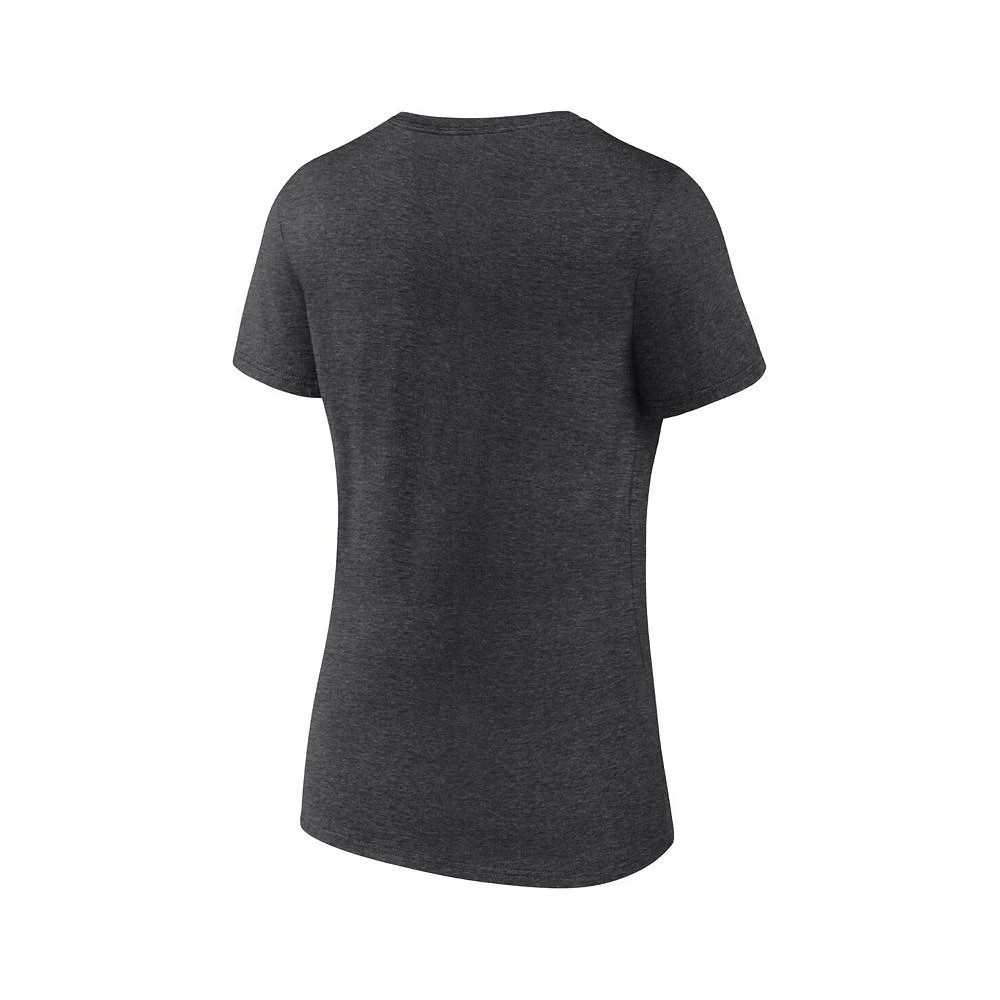 商品Fanatics|Women's Branded Heather Charcoal LSU Tigers 2023 NCAA Men's Baseball College World Series Champions Official Logo V-Neck T-shirt,价格¥262,第2张图片详细描述
