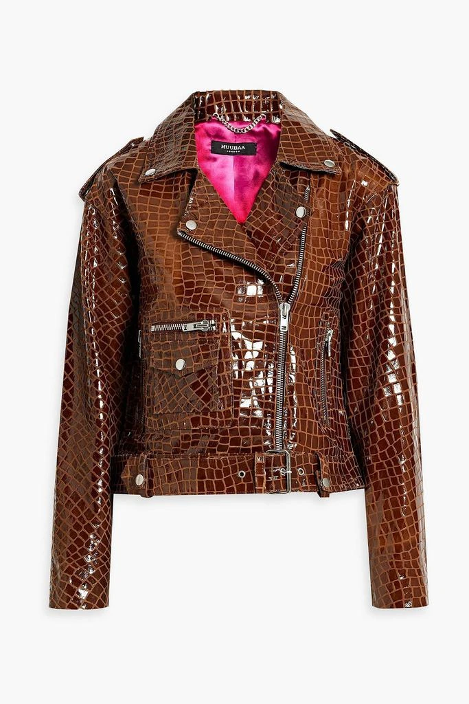 商品Muubaa|Glossed croc-effect leather jacket,价格¥1273,第1张图片
