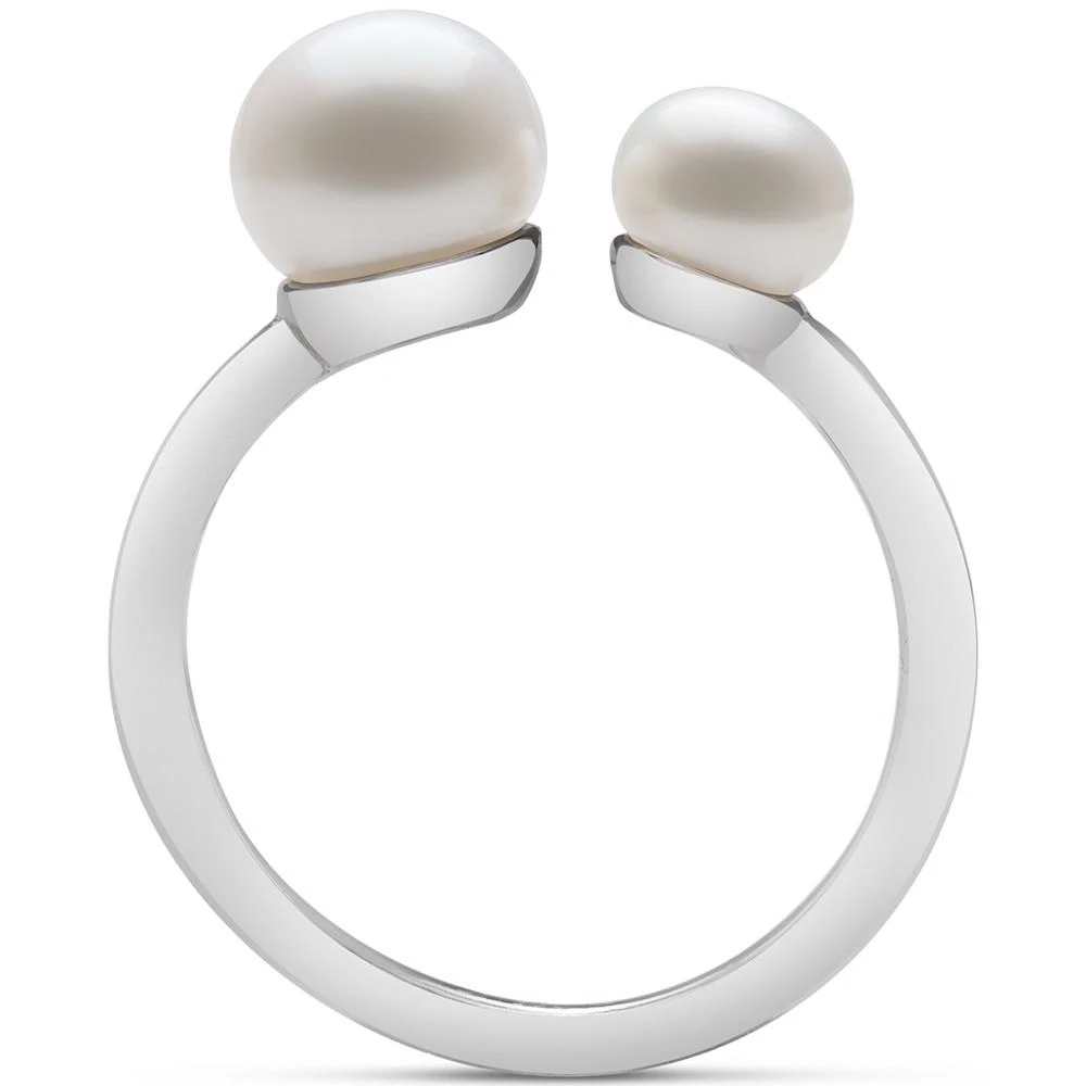 商品Belle de Mer|Cultured Freshwater Button Pearl (5 & 7mm) Cuff Ring in Sterling Silver,价格¥393,第3张图片详细描述