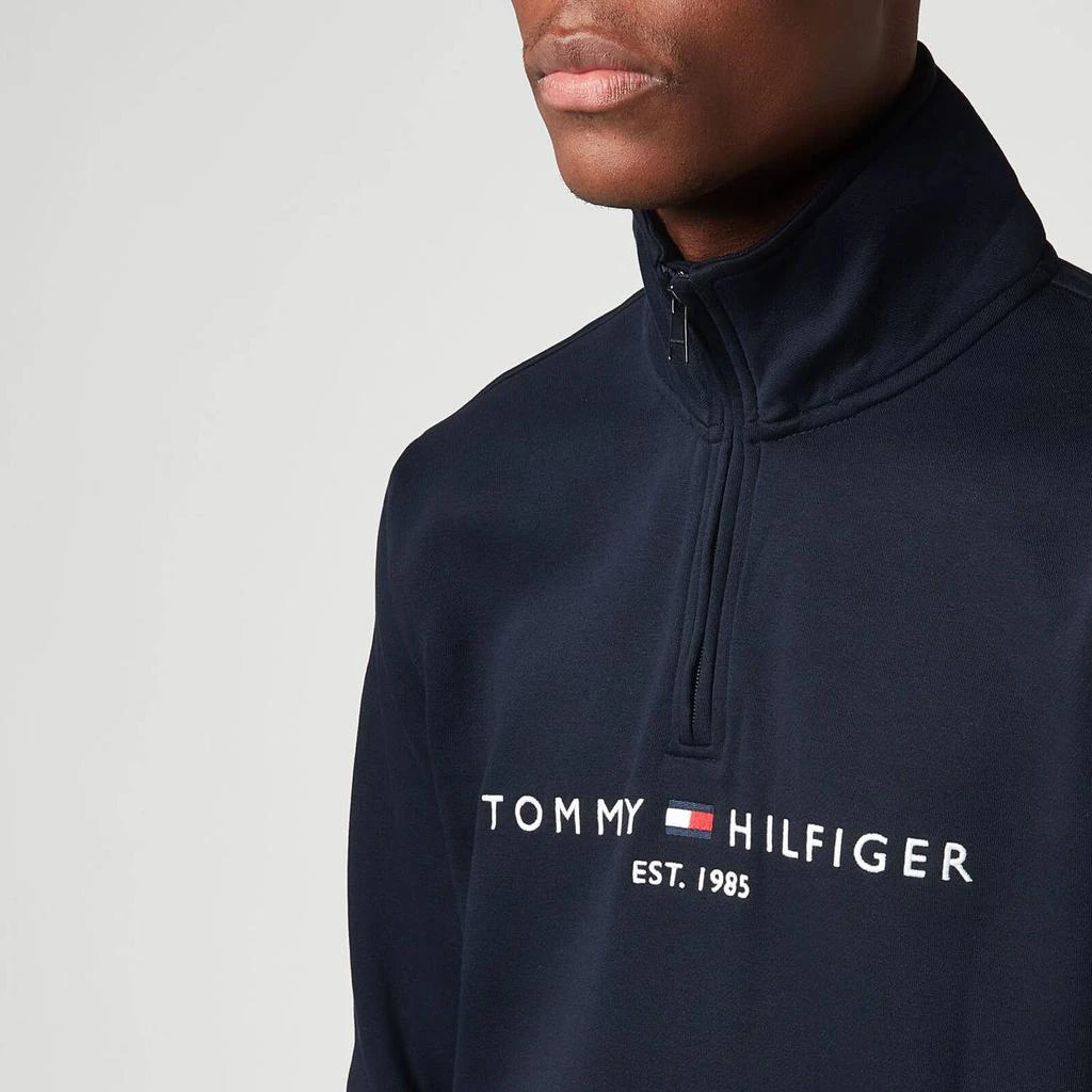 商品Tommy Hilfiger|Tommy Hilfiger Men's Logo Half Zip Jumper - Desert Sky,价格¥834,第4张图片详细描述