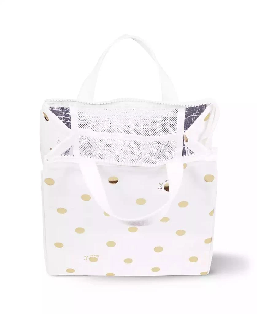 商品Kate Spade|Lunch Bag - White with Gold Polka Dots,价格¥260,第3张图片详细描述