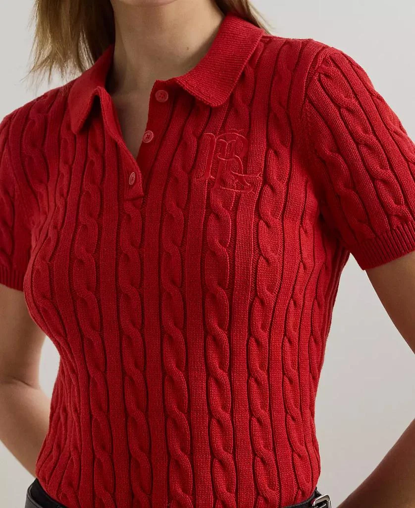 Women's Cable-Knit Polo Shirt 商品