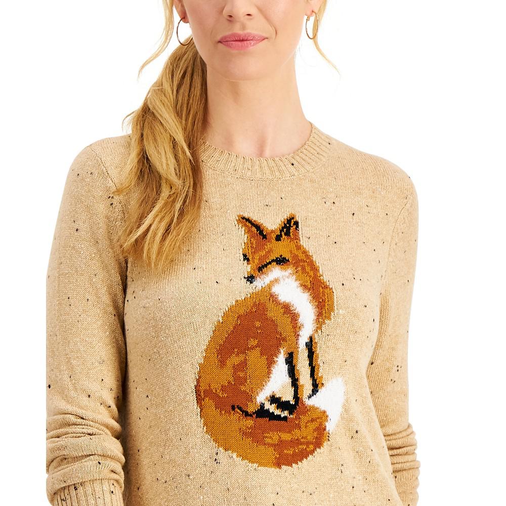 Fox-Print Sweater, Created for Macy's商品第3张图片规格展示