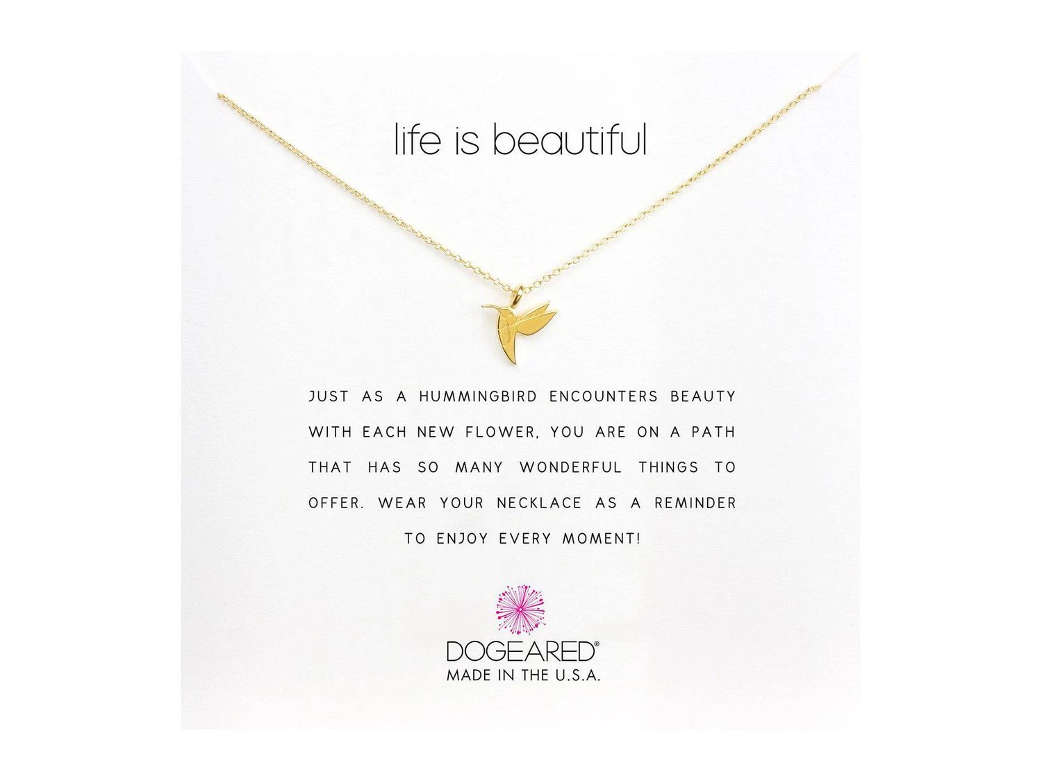 商品Dogeared|Life is Beautiful Hummingbird Reminder,价格¥425,第1张图片