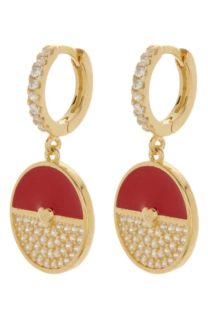 商品Gabi Rielle|Heart Enamel Disc Dangle Earrings,价格¥373,第1张图片