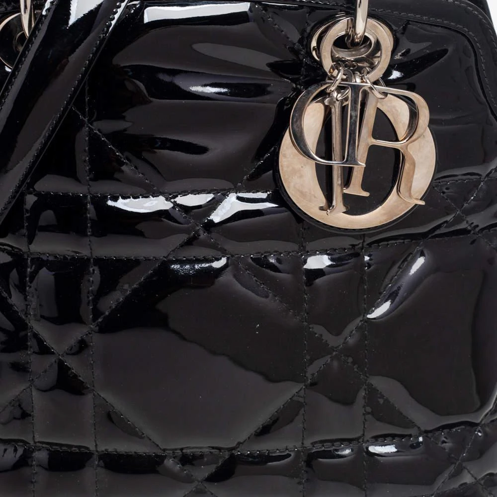 商品[二手商品] Dior|Dior Black Cannage Patent Leather Small Granville Tote,价格¥5260,第5张图片详细描述