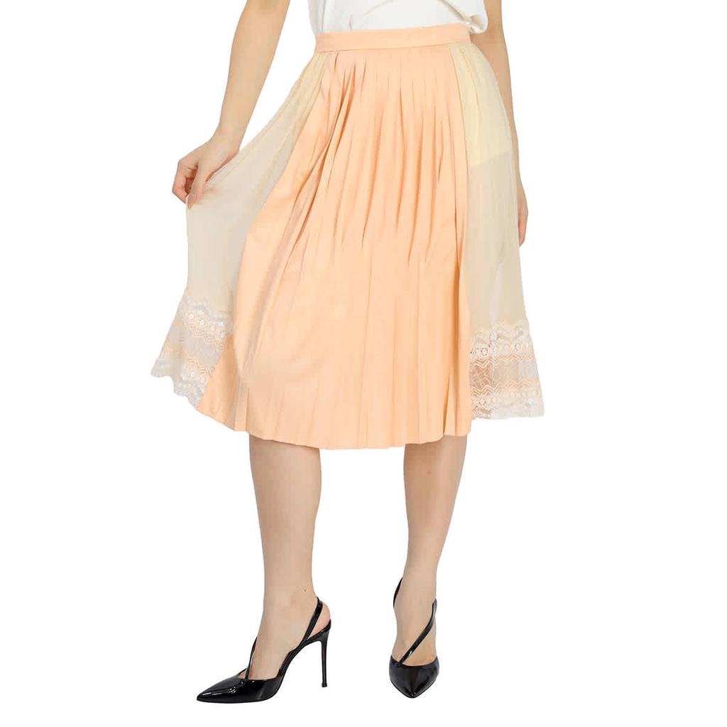 Ladies Lace Detail Silk Soft Peach Skirt商品第1张图片规格展示