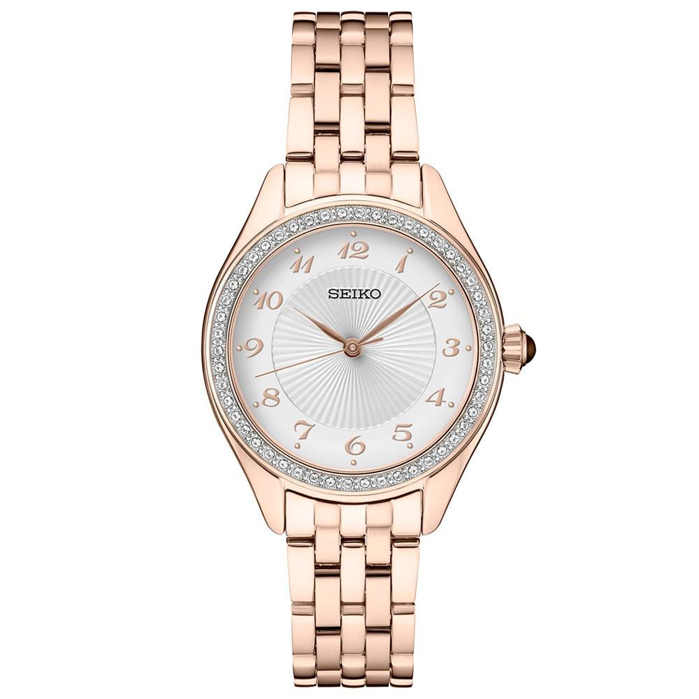 商品Seiko|Women's Rose Gold-Tone Stainless Steel Bracelet Watch 29mm,价格¥2411,第1张图片