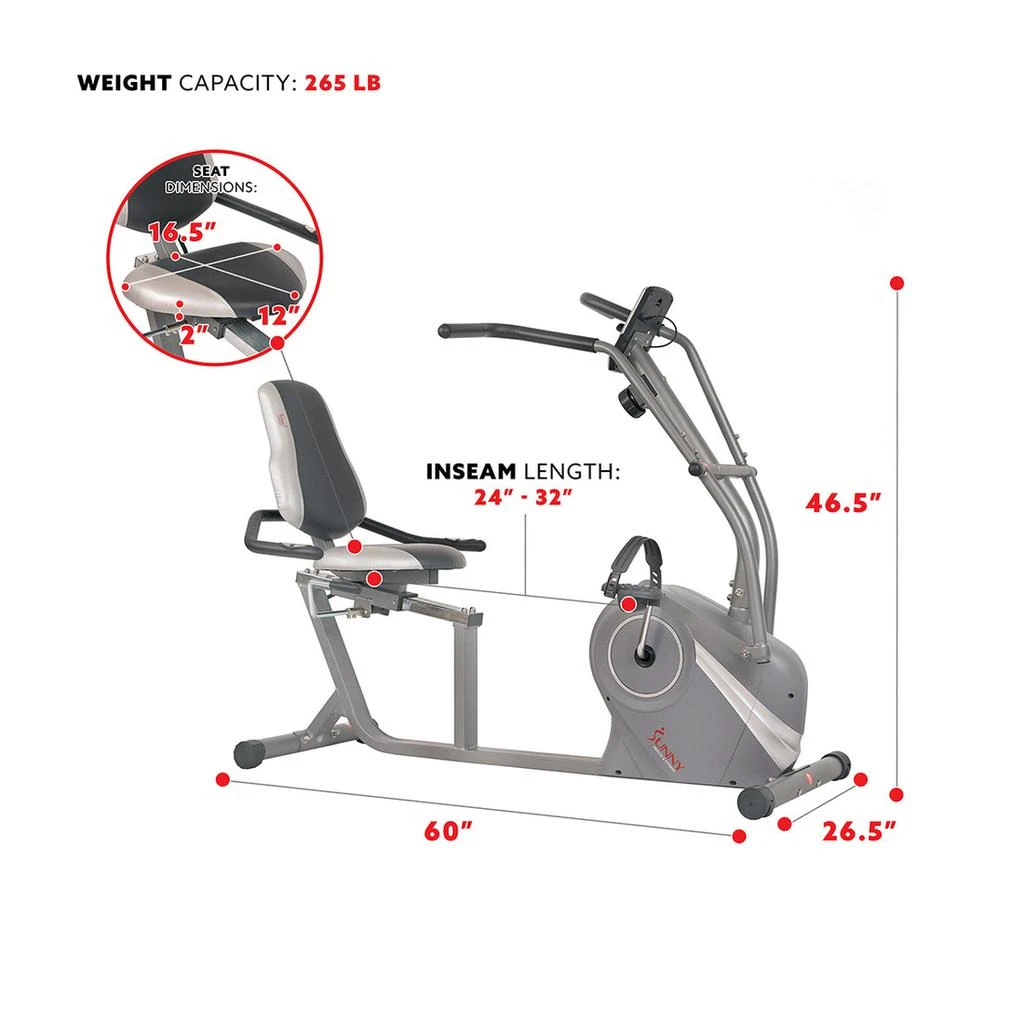 Cross Trainer Magnetic Recumbent Bike with Arm Exercisers 商品