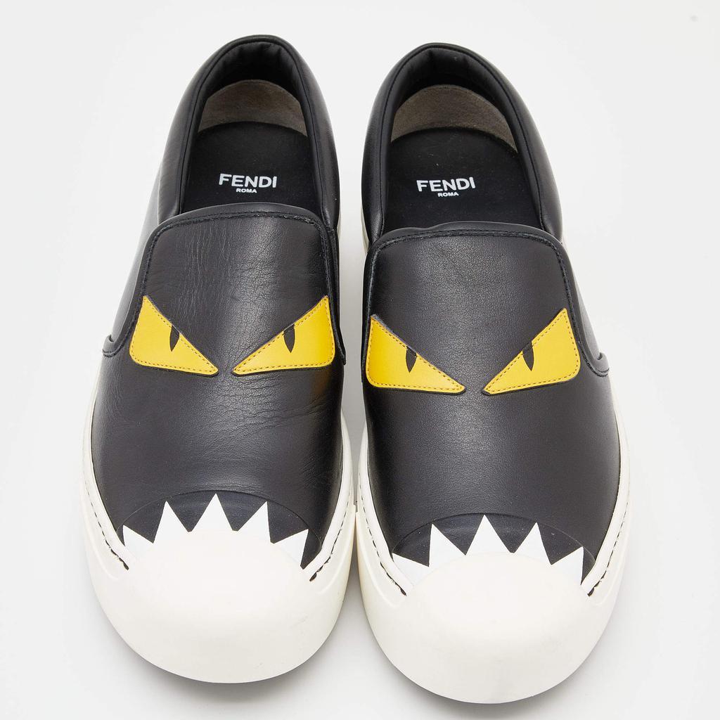 商品[二手商品] Fendi|Fendi Black Leather Monster Slip On Sneakers Size 37,价格¥2289,第5张图片详细描述