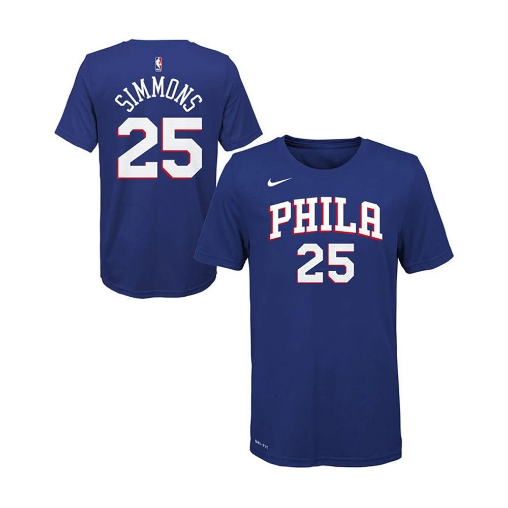 商品NIKE|Ben Simmons Philadelphia 76ers Icon Name and Number T-Shirt, Big Boys (8-20),价格¥225,第1张图片