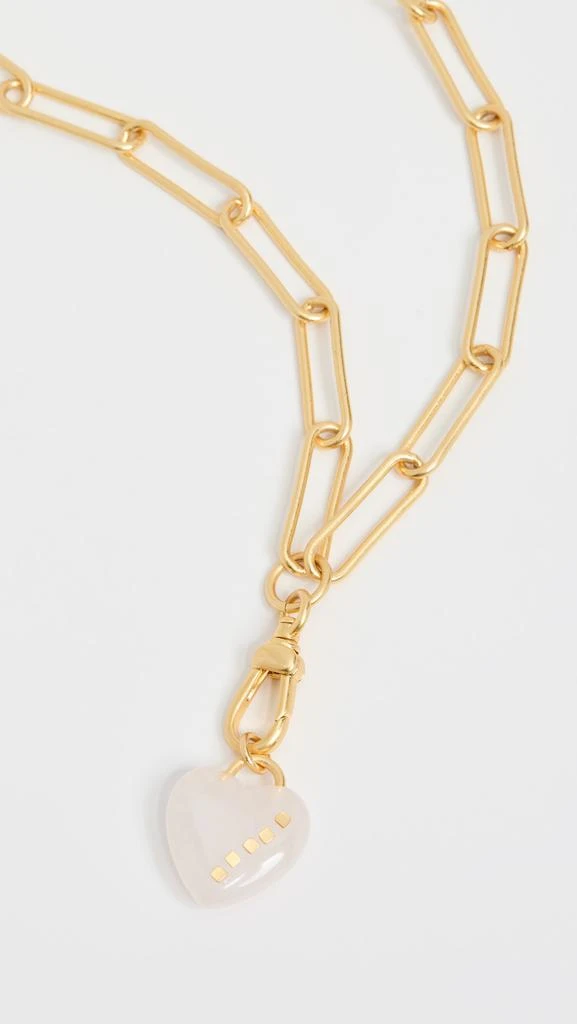 商品Madewell|Madewell 玫瑰石英心形套索项链,价格¥129,第2张图片详细描述