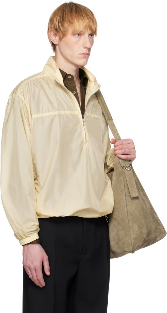 Shop Yellow Light Sheer Nylon Half Zip Jacket on Sale at