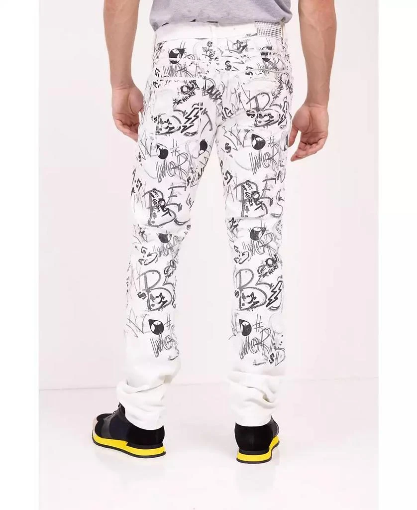 商品RON TOMSON|Men's Modern Straight Scribble Denim Jeans,价格¥935,第2张图片详细描述