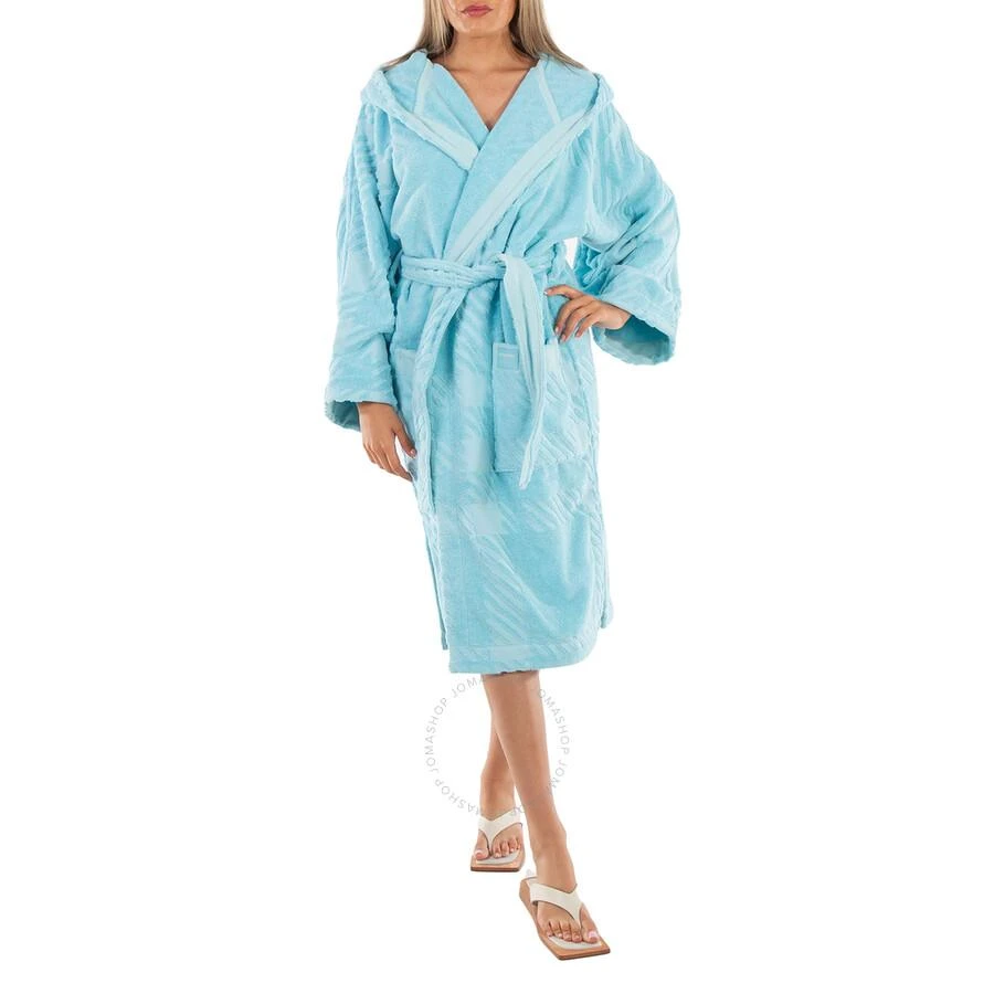 商品Burberry|Check-Pattern Cotton Robe Bright Blue Topaz,价格¥2224,第1张图片