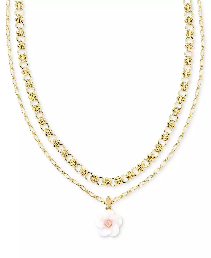 商品Kendra Scott|14k Gold-Plated Color Flower Layered Pendant Necklace, 16" + 3" extender,价格¥599,第1张图片