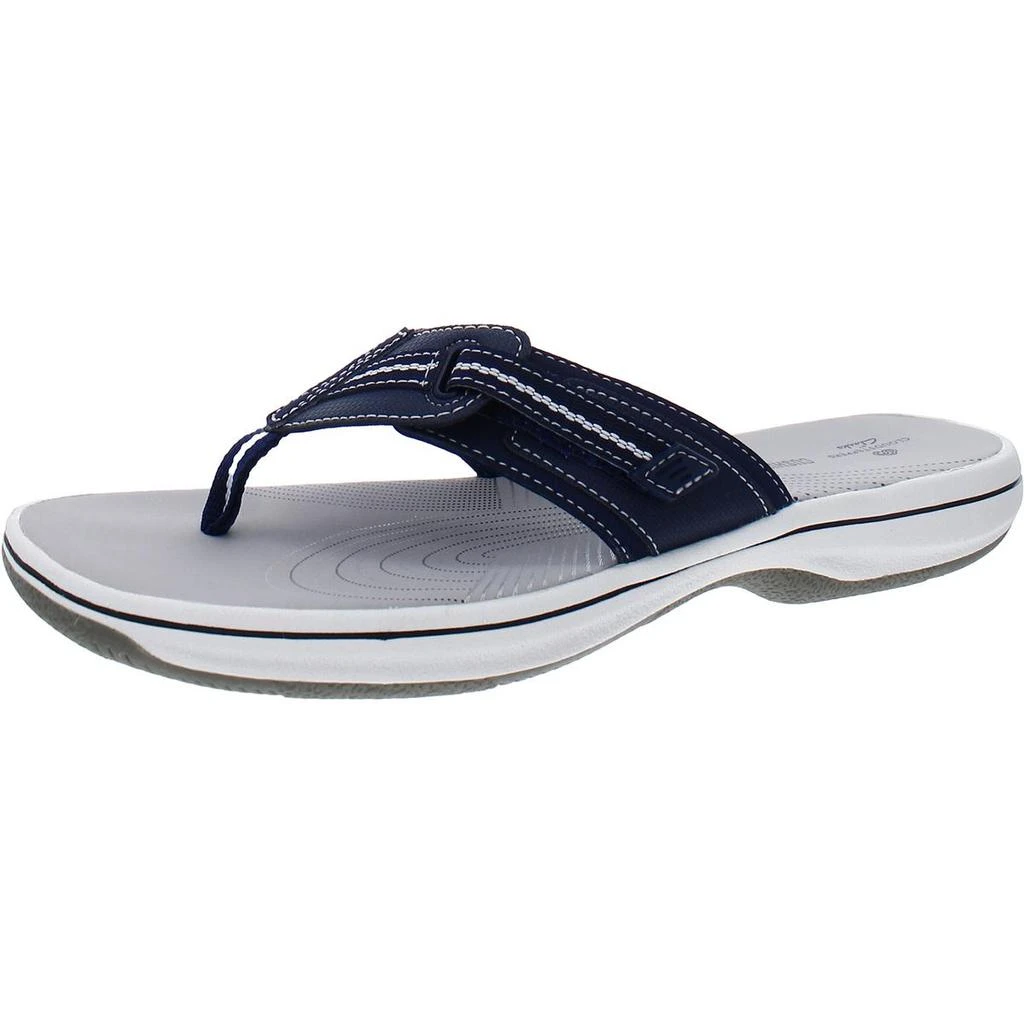 商品Clarks|Clarks Womens Faux Leather Thong Flip-Flops,价格¥156,第1张图片