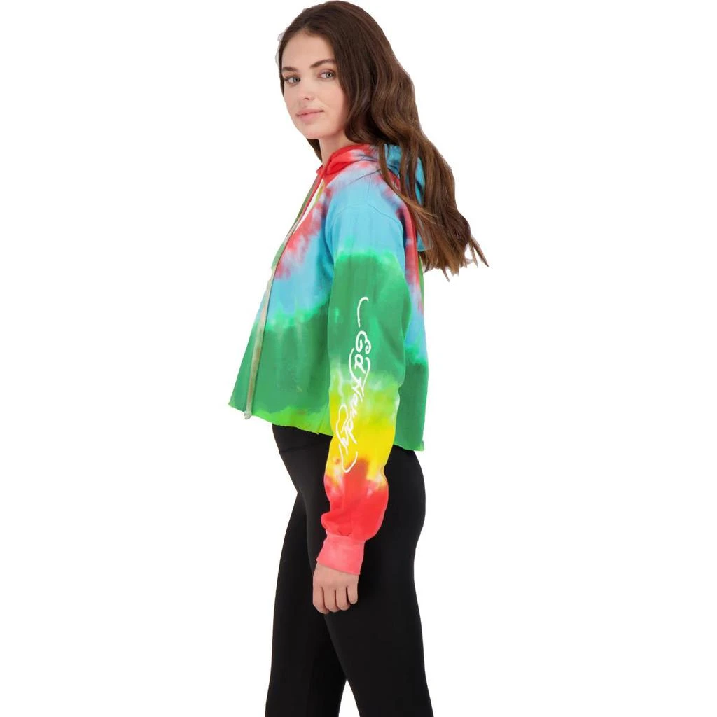 商品Ed Hardy|Ed Hardy Women's French Terry Tie Dye Printed Cropped Hoodie,价格¥122,第3张图片详细描述