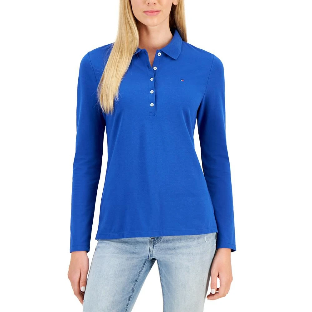 商品Tommy Hilfiger|Women's Solid-Color Long-Sleeve Polo,价格¥254,第1张图片