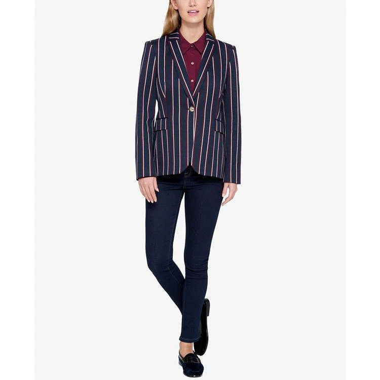 商品Tommy Hilfiger|Striped One-Button Blazer, Created for Macy's,价格¥284,第3张图片详细描述