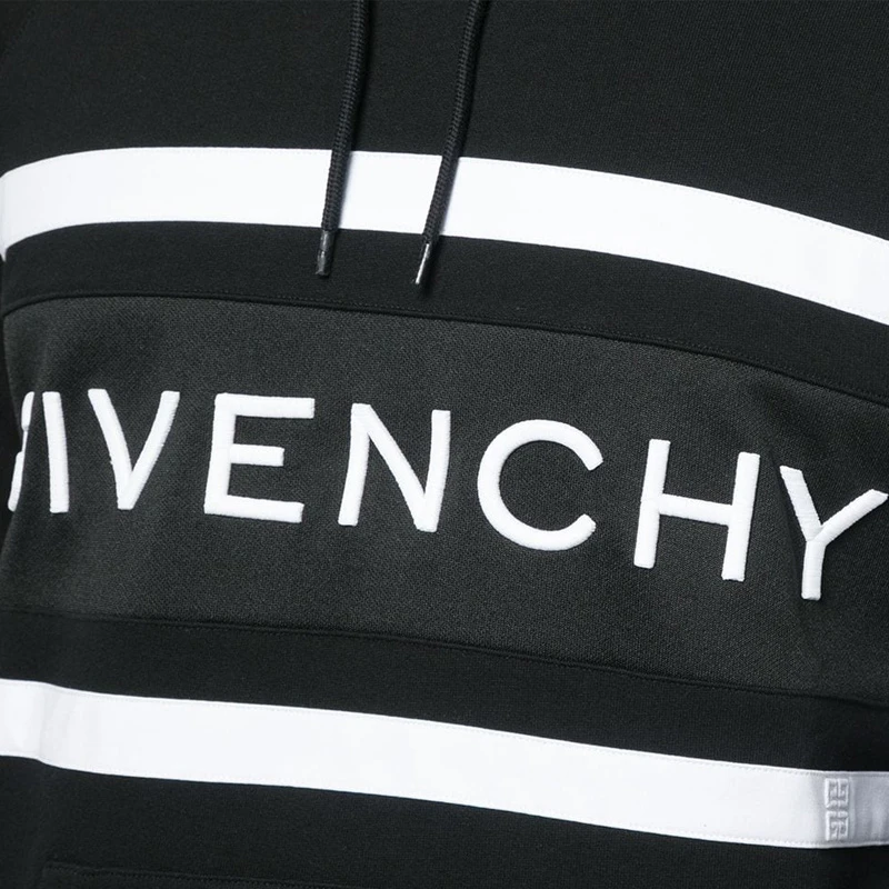 Givenchy 纪梵希 男士黑色logo印花连帽卫衣 BMJ02L3Y3P-004 商品