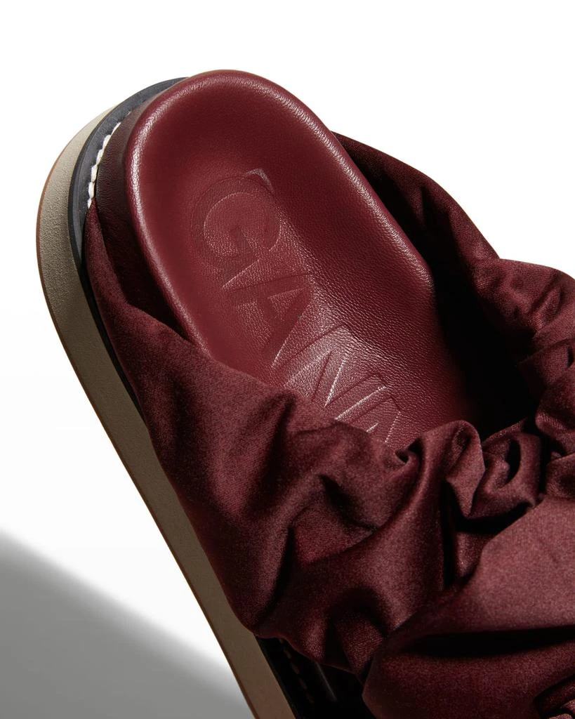 商品Ganni|Recycled Ruched Footbed Slide Sandals,价格¥787,第4张图片详细描述