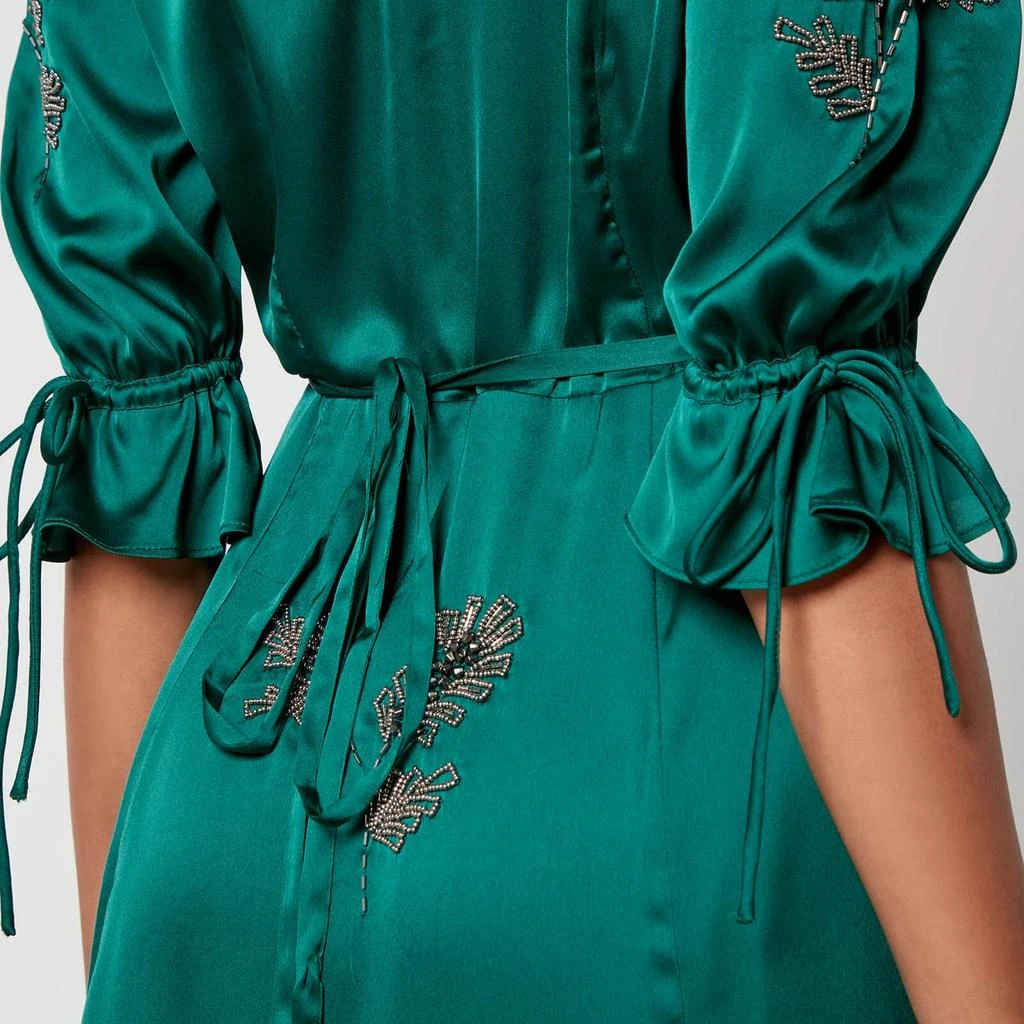商品Hope & Ivy|Hope & Ivy Harley Bead-Embellished Satin Midi Wrap Dress,价格¥549,第3张图片详细描述