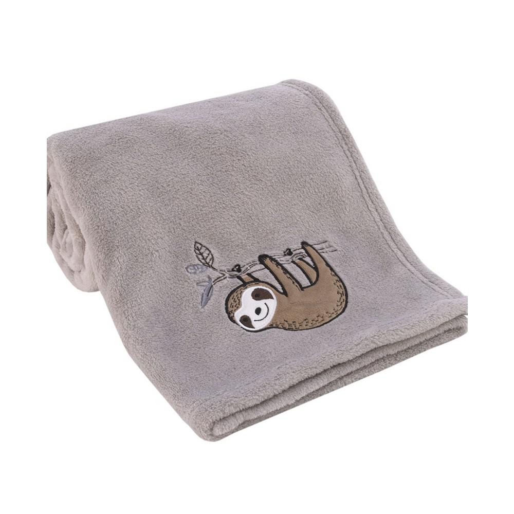 Sloth Let's Hang Out Super Soft Plush Baby Blanket with Applique, 30" x 40"商品第1张图片规格展示