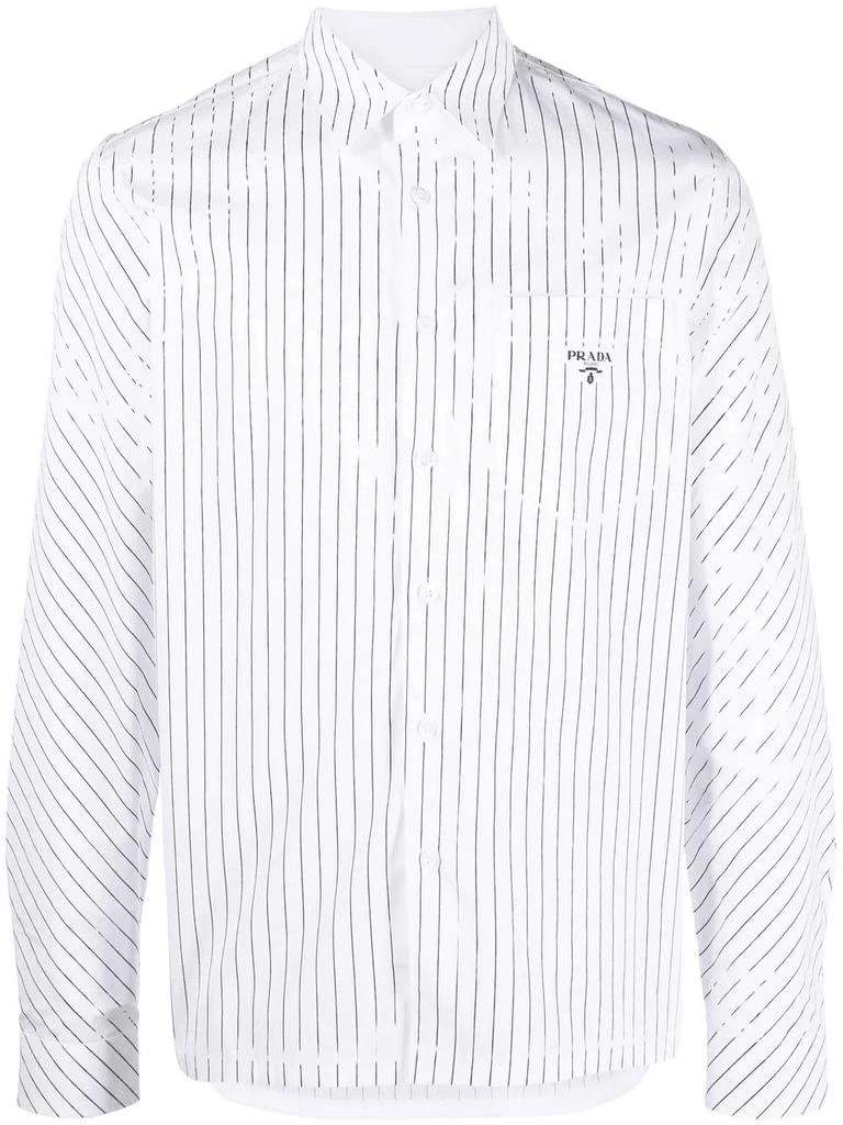 商品Prada|PRADA pinstripe cotton shirt,价格¥5672,第1张图片