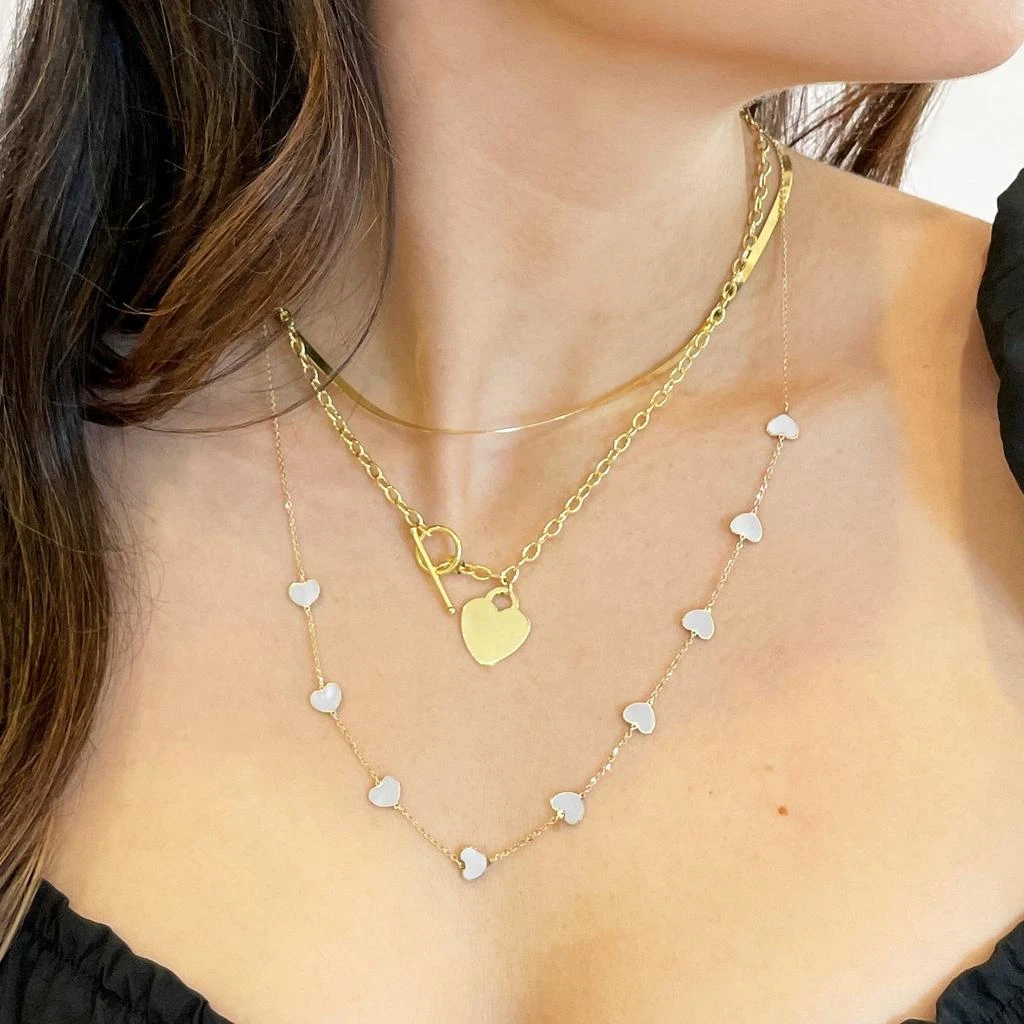 商品The Lovery|Mother of Pearl Heart Station Necklace,价格¥3479,第2张图片详细描述