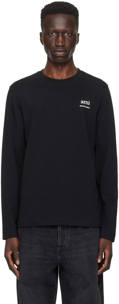 商品AMI|Black Bonded Long Sleeve T-Shirt,价格¥649,第1张图片