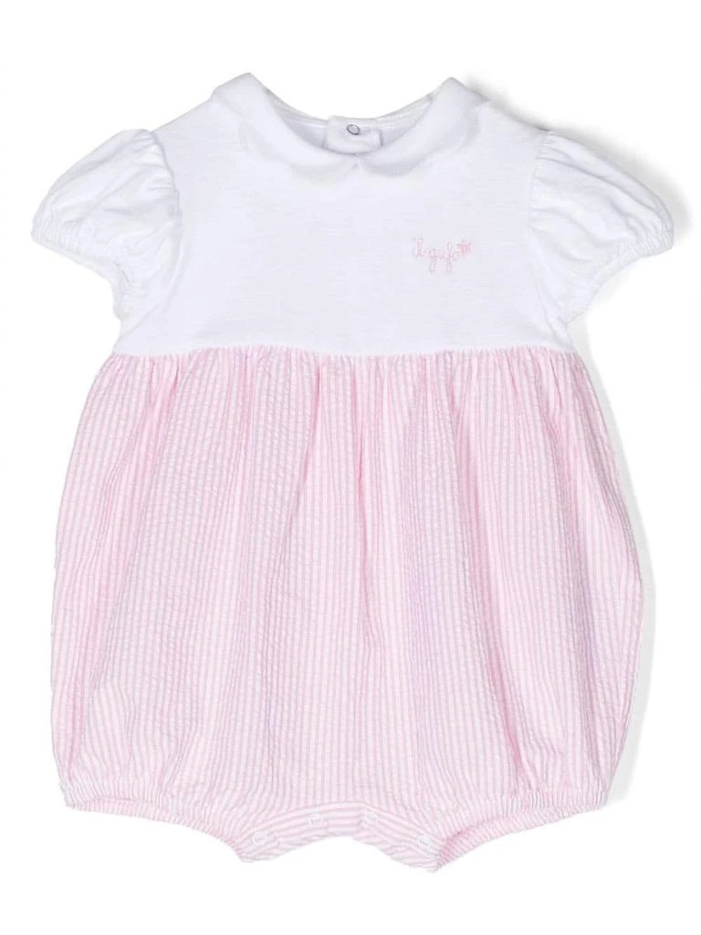 商品IL GUFO|Pink And White Seersucker Romper,价格¥952,第1张图片