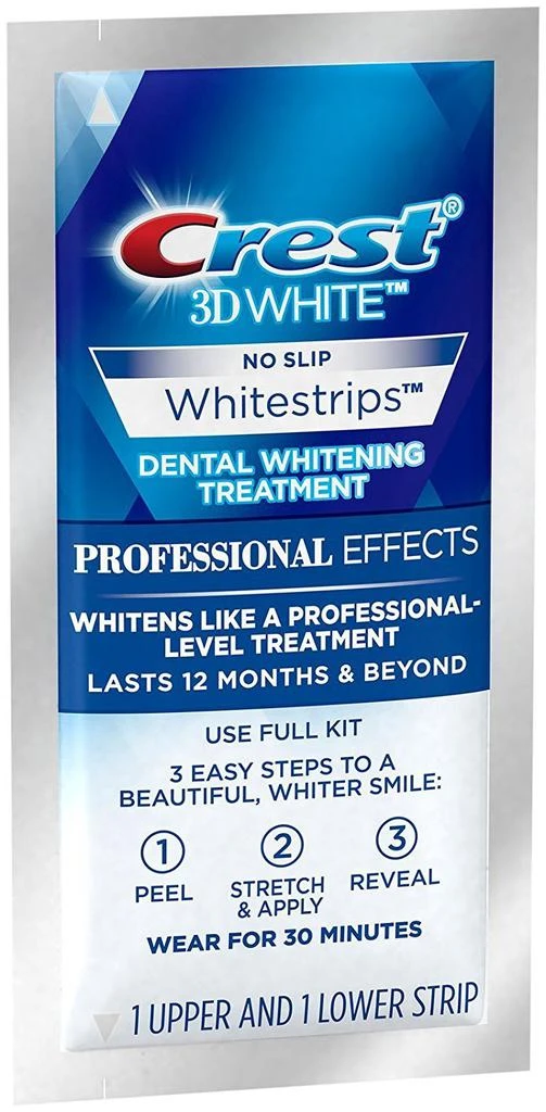 商品Crest|Crest 3D No Slip Whitestrips Professional Effects Teeth Whitening Kit 20 ea,价格¥335,第2张图片详细描述