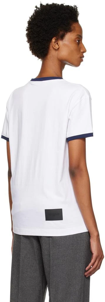 商品We11done|White & Navy Cursive Ringer T-Shirt,价格¥1349,第3张图片详细描述