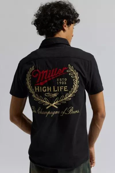 商品American Needle|American Needle Miller High Life Embroidered Short Sleeve Button-Down Shirt,价格¥560,第1张图片