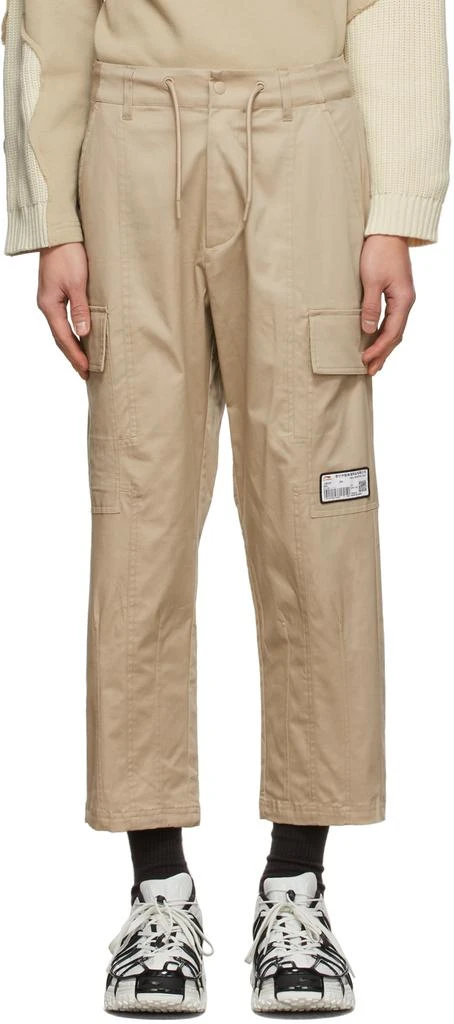 商品Li-Ning|Beige Cotton Cargo Pants,价格¥483,第1张图片