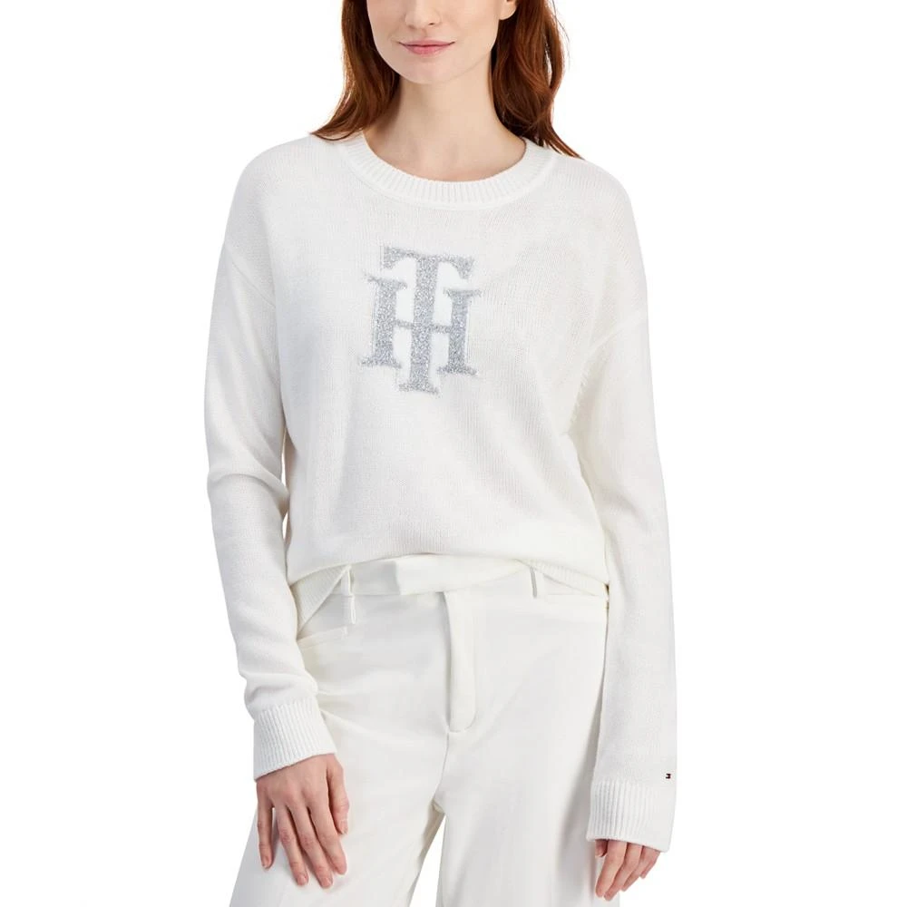 商品Tommy Hilfiger|Women's Tinsel-Logo Long-Sleeve Sweater,价格¥203,第1张图片